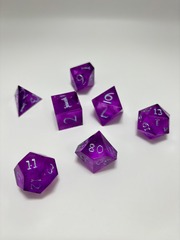 Glow in the dark Purple set of 7 Dice